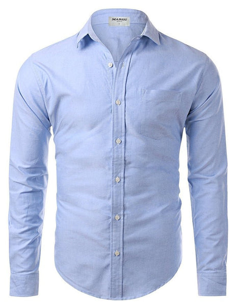 Clovery Mens Casual Oxford Slim Fit Long Sleeve Shirts