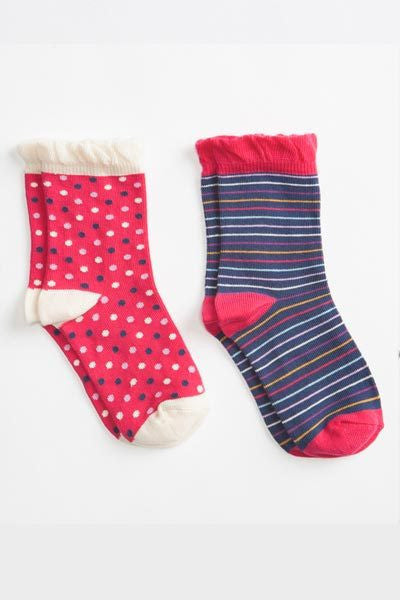 Organic Socks - 2pk - Calico/Stripe