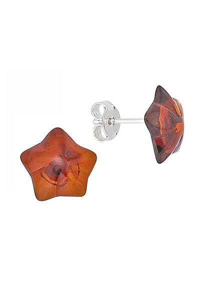 Star Earrings - Baltic Amber