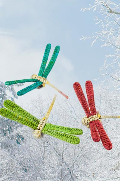 Recycled Paper Clip Ornament - Dragonfly