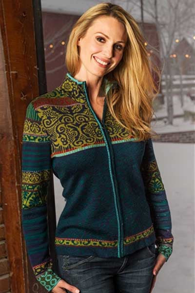 Icelandic Pattern Cardigan Sweater - Chloe
