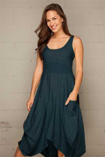 Italian Linen Dress - sleeveless