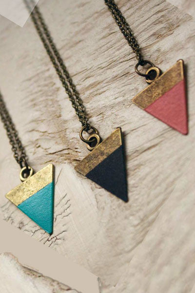 Triangle Painted  Necklace