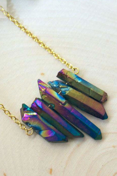 Rainbow Crystal Natural Stone Necklace