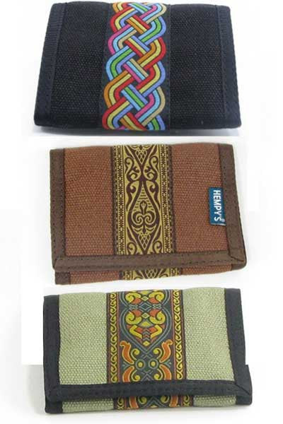 Hemp Wallet Tri-fold - Tattoo Stripe