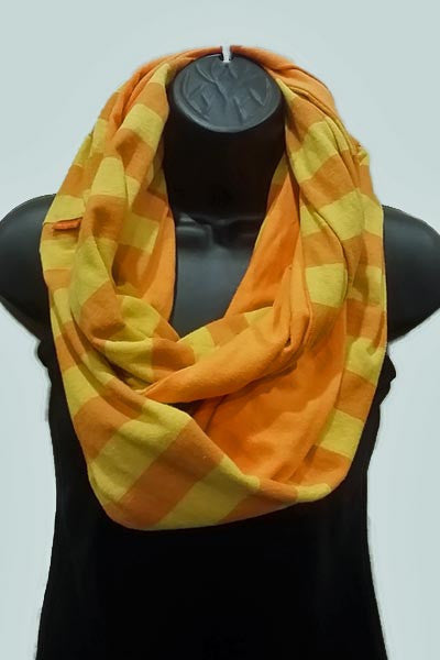 Hemp Loop Scarf - orange stripe