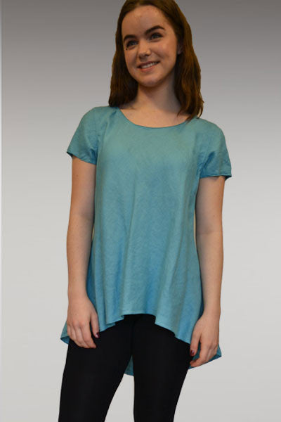 Linen Bias Short Sleeve Tee