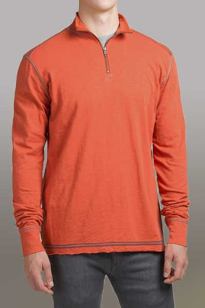 Men's Organic Cotton Shirt - zip neck